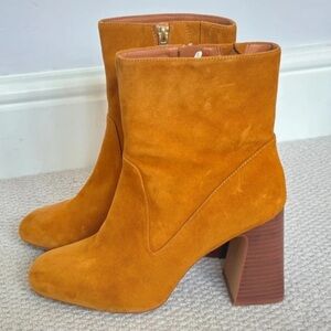 Marks & Spencer Ochre Suede Block Heel Boots
